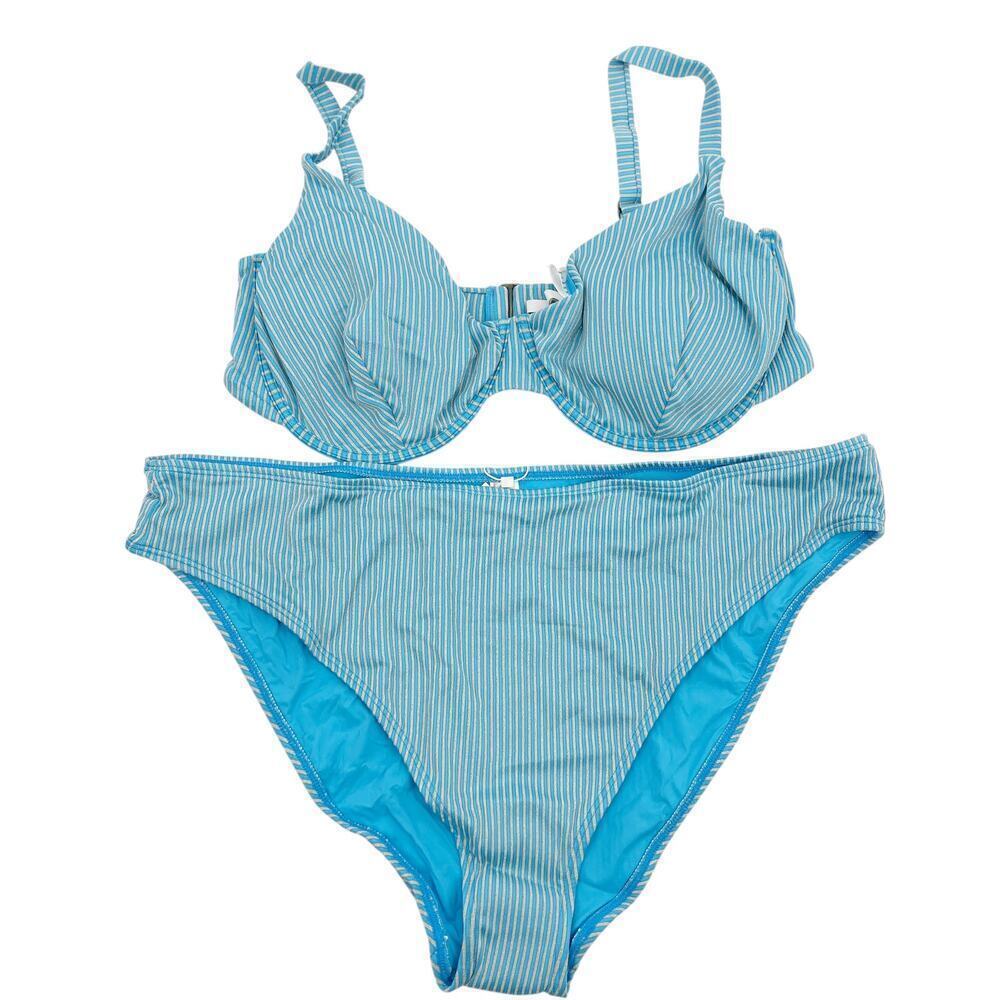 Andie Swim X Mindy Kaling The Bermuda Bikini Striped Splash Blue XXXL NWT - Picture 2 of 6